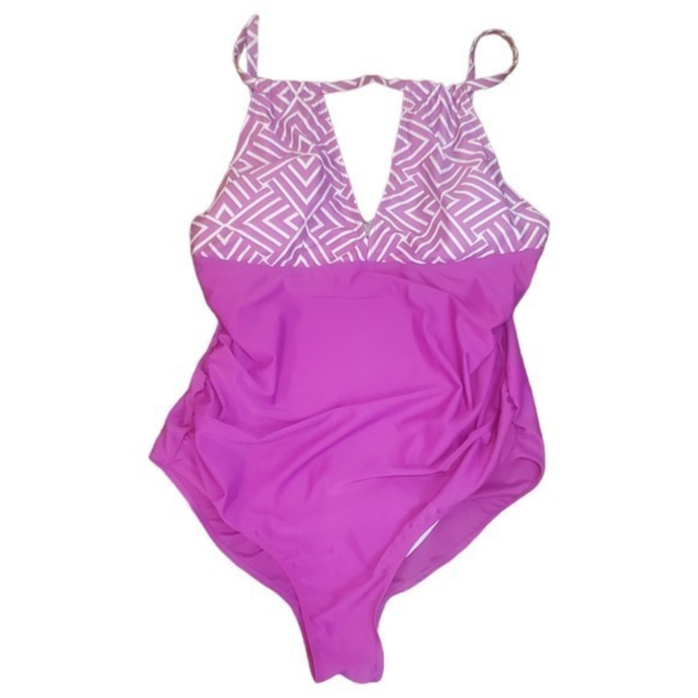 Cromer Resort Wear Fuschia and White‎ One Piece Bathing Suit Sz 20W